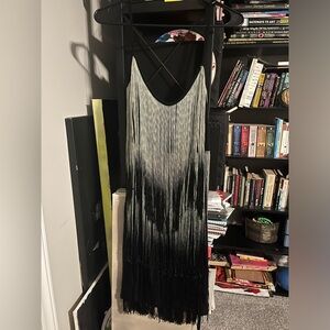 zara flapper style fringe dress